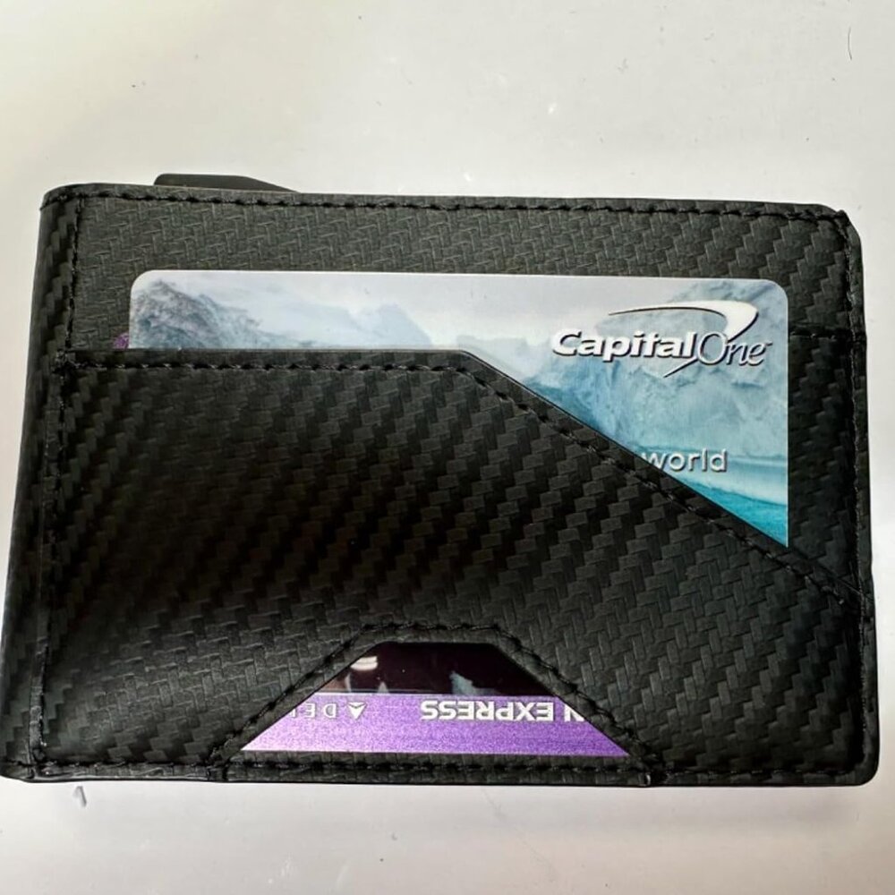 Slim Leather Men's Wallet with Cash Slot, Pop-up Card Slot with ID Window - Picture 4 of 12